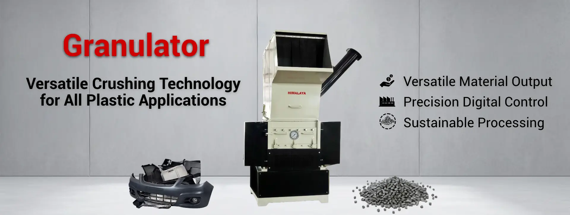 Industrial plastic granulator manufacturer facility and machinery